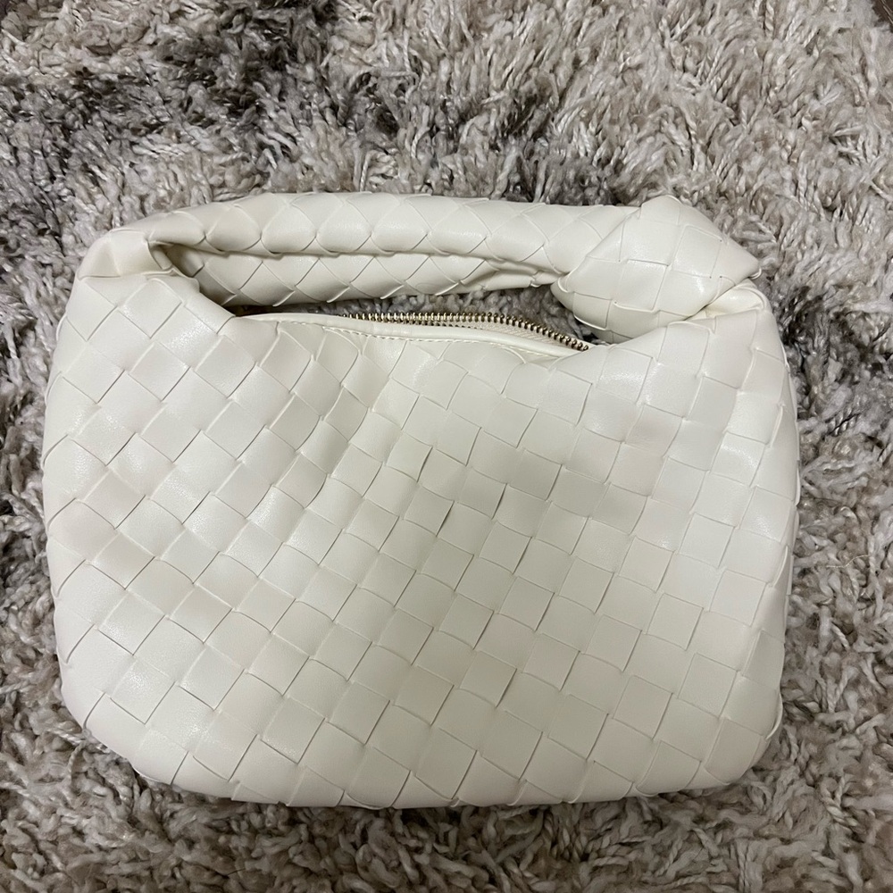 Woven White Handbag